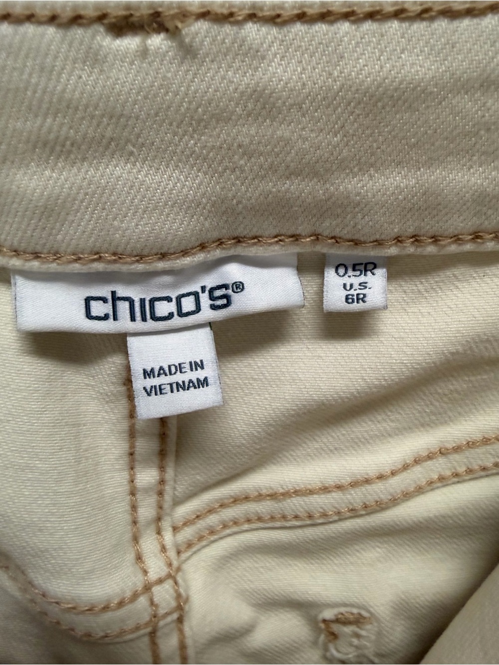 Chico's Cream Barrel Leg Jeans - Picture 3 of 3